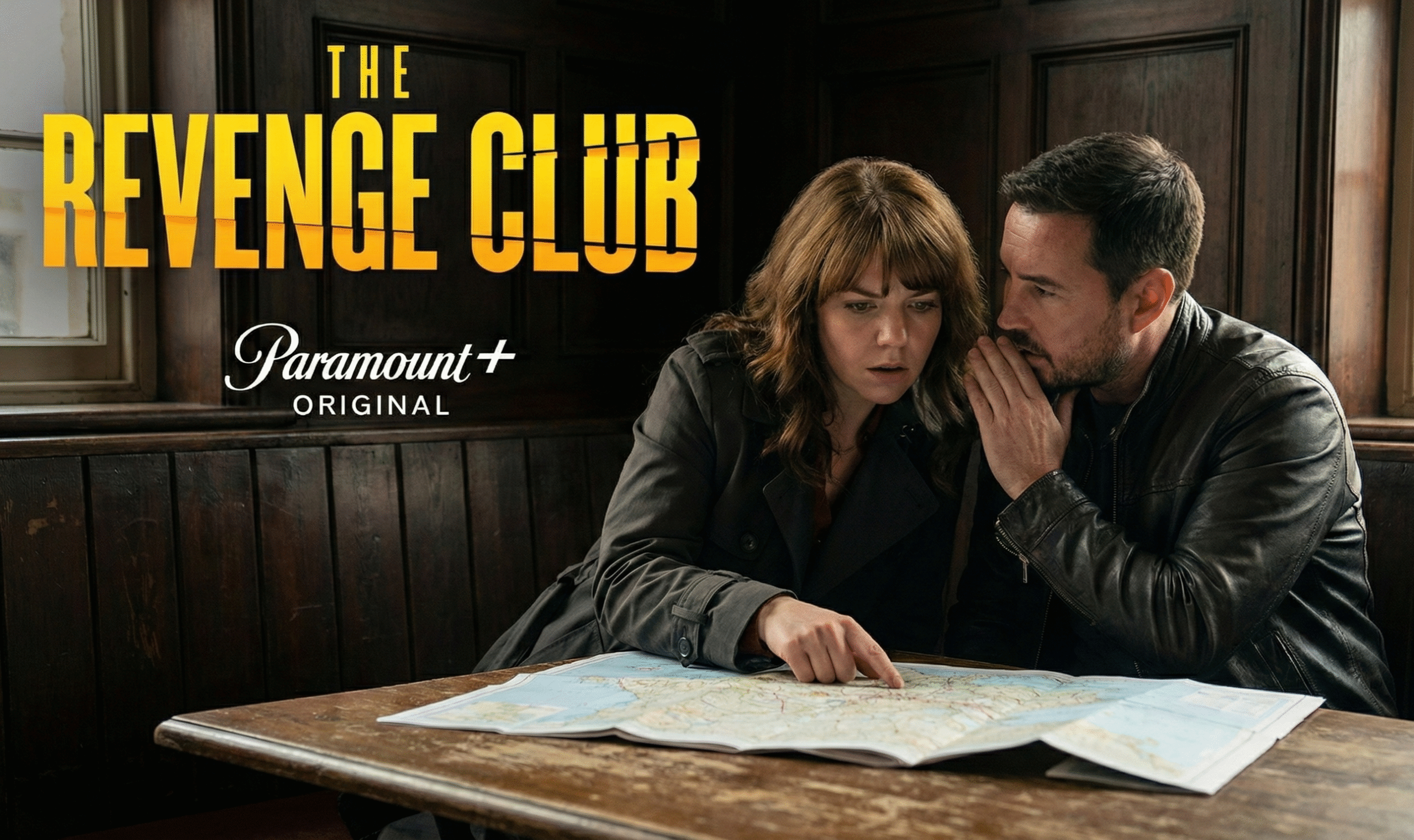 Aimée-Ffion Edwards and Martin Compston as Emily and Calum in The Revenge Club trailer scene